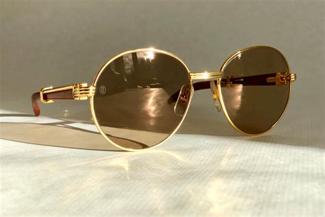 Cartier Bagatelle 22k Gold Vintage Sunglasses – Precious Wood .